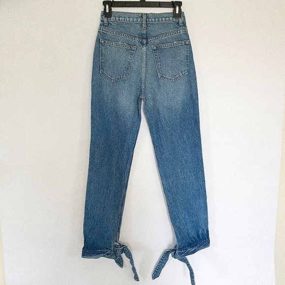 Reformation Chiara Ankle Ties Straight Leg High Rise Jean in Shasta NWT - Picture 8 of 11
